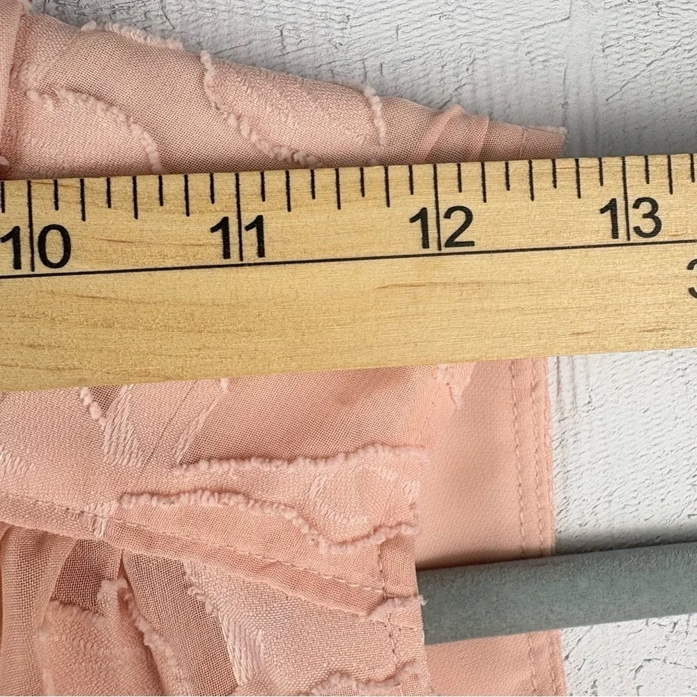 Elle Floral Dusty Rose Peach Sleeveless Blouse Floral Jacquard Weave Lace Small - Picture 7 of 12